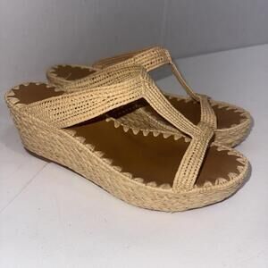 Carrie Forbes Quiet Luxury Minimalist Old Money Platform Wedge Sandals Sz 40